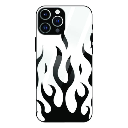 Monochrome Flame Art - Glass Case For Apple iPhone 11 Pro Max