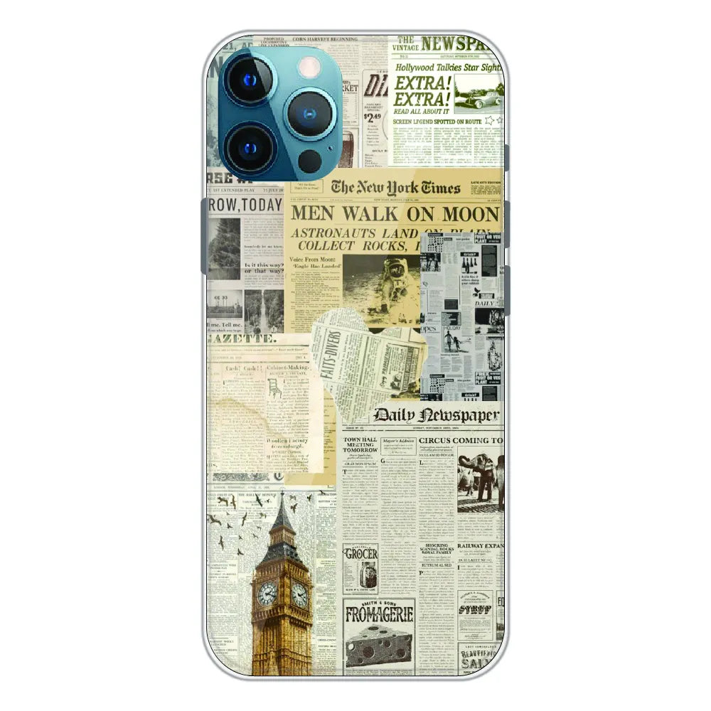 Vintage Newspaper Collage - Printed Silicone Case For Apple iPhone 11 Pro Max
