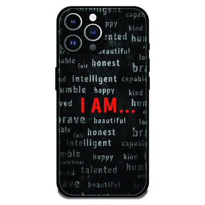 I Am Affirmation Quote - Glossy Metal Silicone Case For Apple iPhone 11 Pro Max