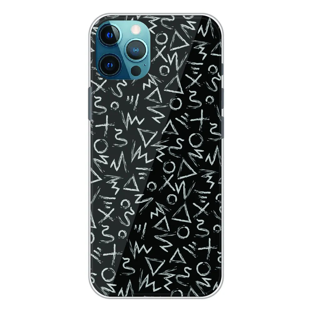 Geometric Black & White Pattern - Printed Silicone Case For Apple iPhone 11 Pro Max