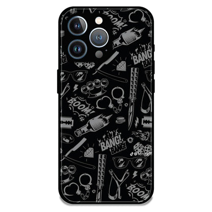 Black Graphic Street Art - Glossy Metal Silicone Case For Apple iPhone 11 Pro Max