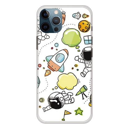 Cute Rocket & Galaxy - Printed Silicone Case For Apple iPhone 11 Pro Max