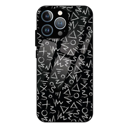 Geometric Black & White Pattern - Glass Case For Apple iPhone 11 Pro Max