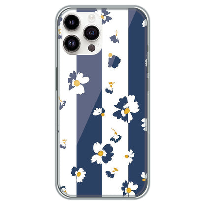 Blue Daisy Stripes - Printed Silicone Case for Apple iPhone 11 Pro Max