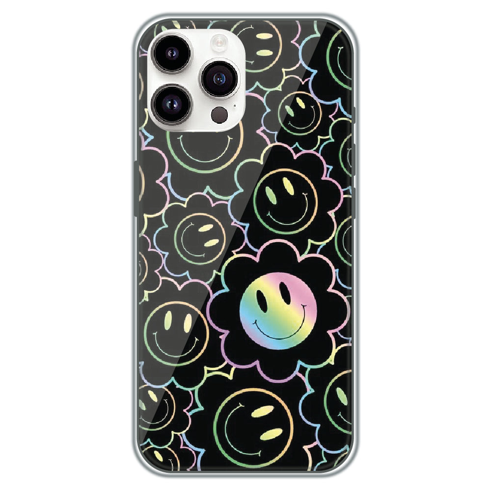 Holographic Smiley Bloom - Printed Silicone Case for Apple iPhone 11 Pro Max