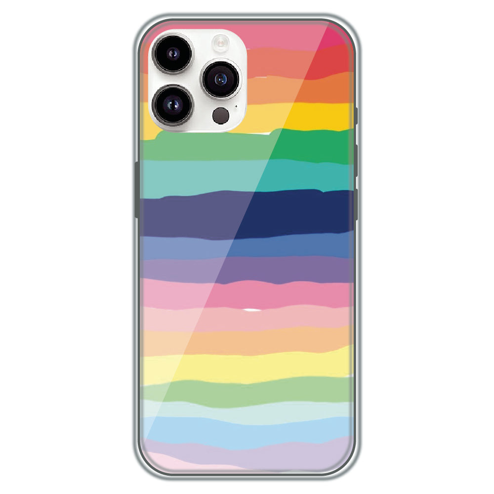 Rainbow Stripes - Printed Silicone Case for Apple iPhone 11 Pro Max