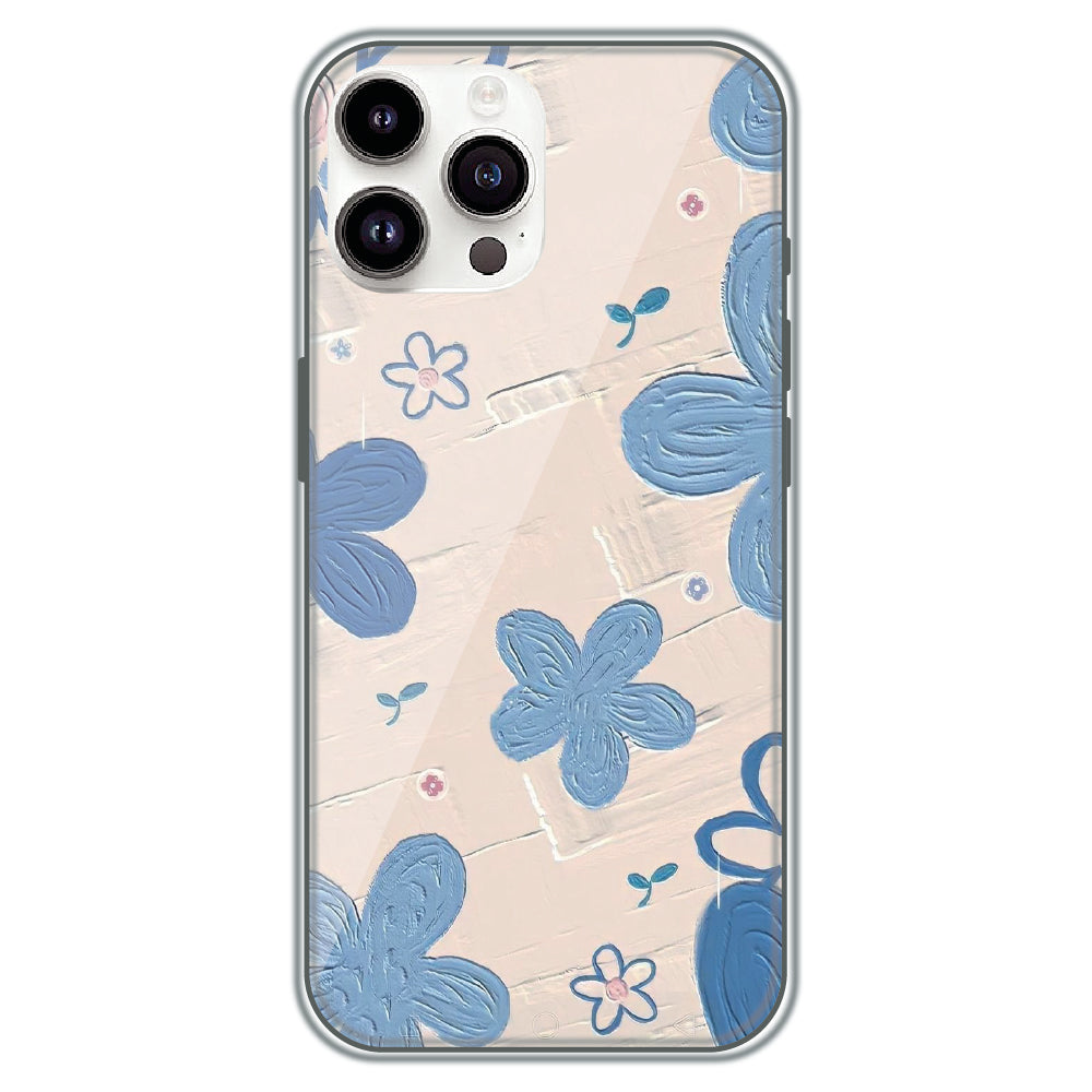 Textured Blue Blossoms - Printed Silicone Case for Apple iPhone 11 Pro Max