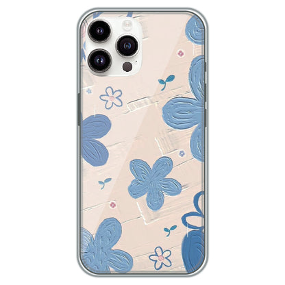 Textured Blue Blossoms - Printed Silicone Case for Apple iPhone 11 Pro Max