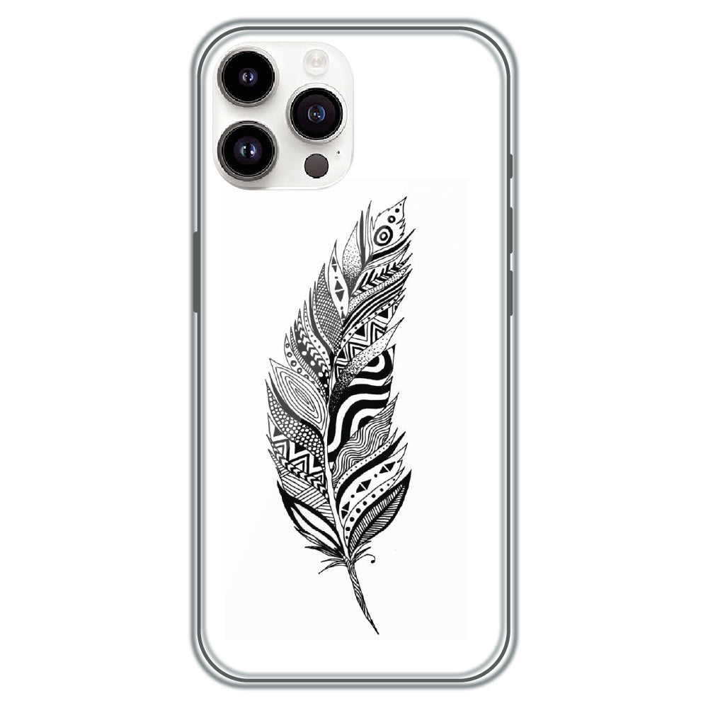 Zentangle Feather - Printed Silicone Case for Apple iPhone 11 Pro Max