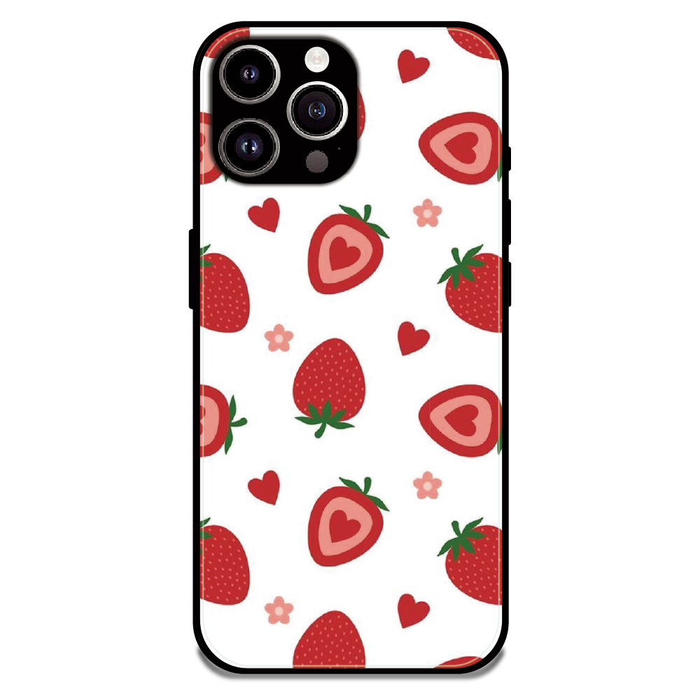 Strawberry - Glossy Metal Silicone Case For Apple iPhone 11 Pro Max
