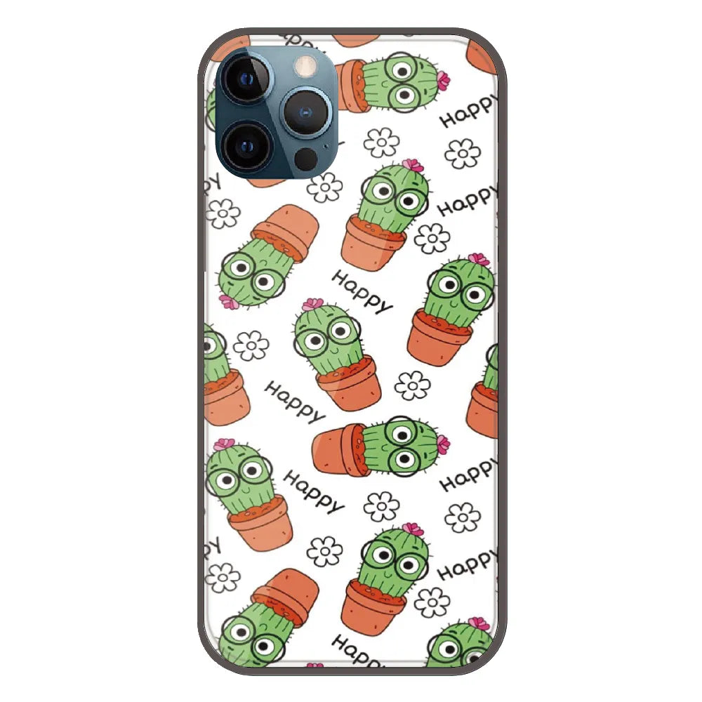 Cute Cactus Happy - Printed Silicone Case For Apple iPhone 11 Pro Max