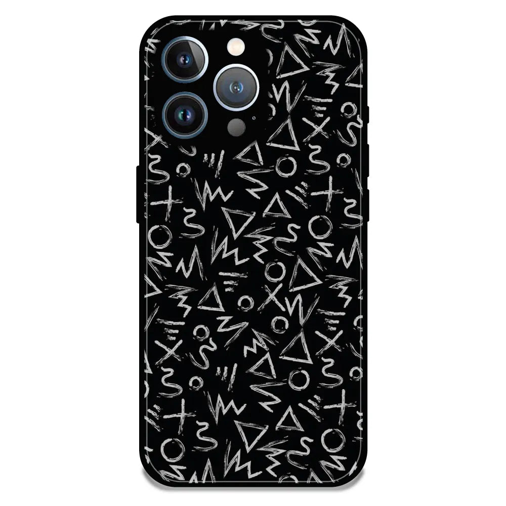 Geometric Black & White Pattern - Glossy Metal Silicone Case For Apple iPhone 11 Pro Max