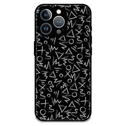 Geometric Black & White Pattern - Glossy Metal Silicone Case For Apple iPhone 11 Pro Max