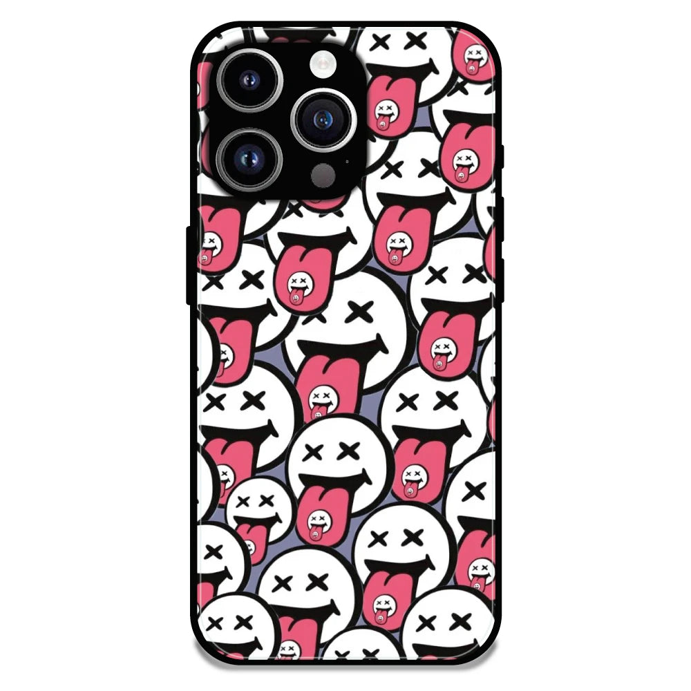Funny Cartoon Faces - Glossy Metal Silicone Case For Apple iPhone 11 Pro Max