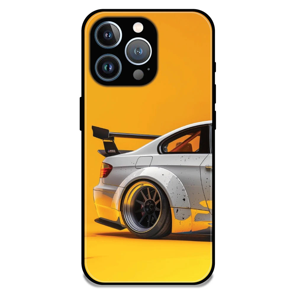 Sport Car Yellow Background - Glossy Metal Silicone Case For Apple iPhone 11 Pro Max