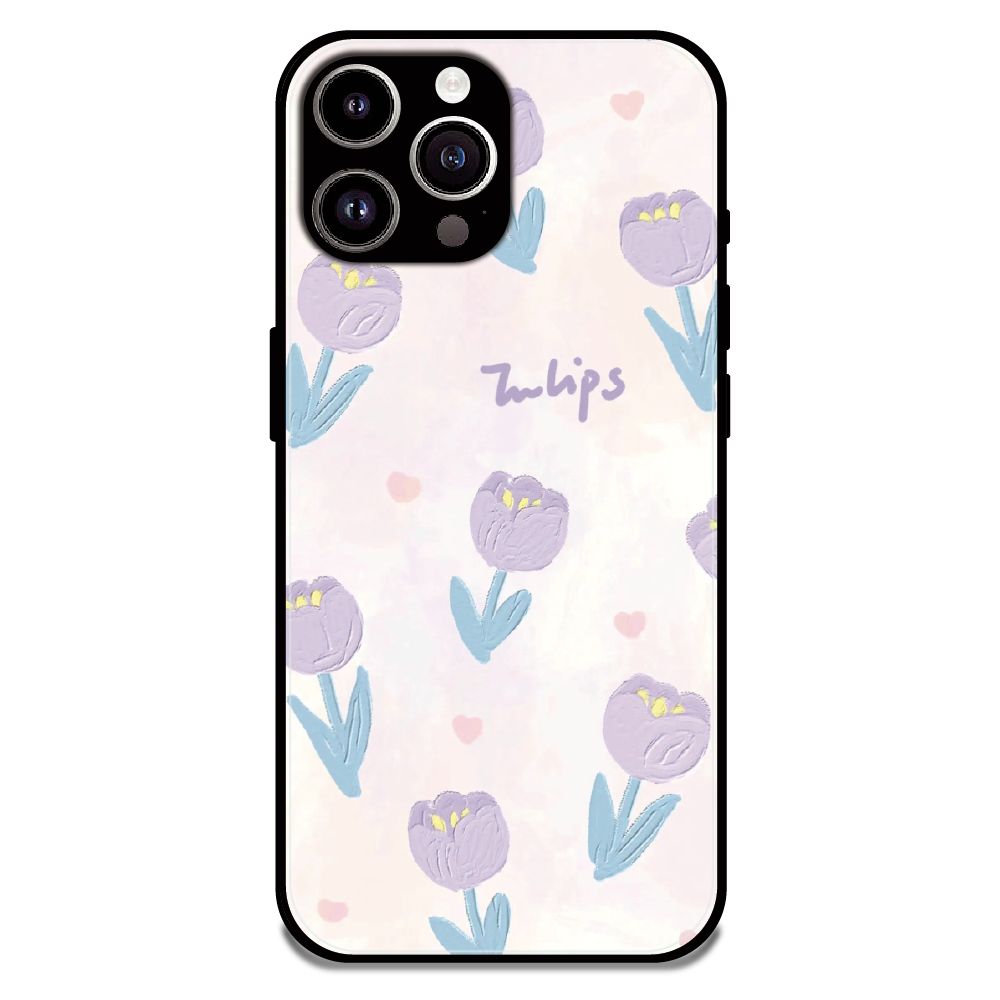 Pastel Tulip Floral - Glossy Metal Silicone Case For Apple iPhone 11 Pro Max