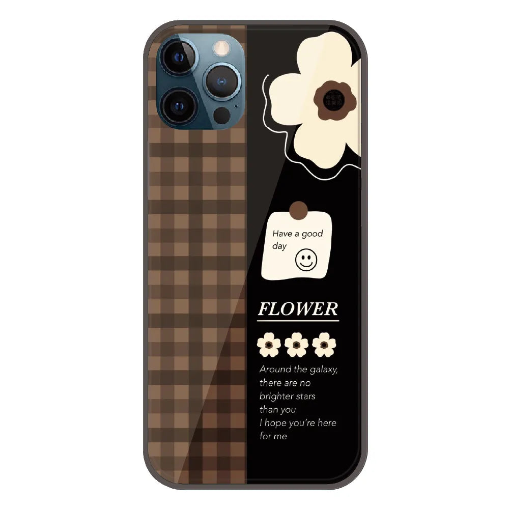 Brown Checkered Flower Quote - Printed Silicone Case For Apple iPhone 11 Pro Max