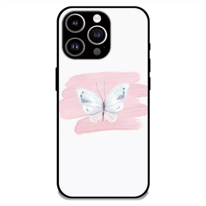 Minimal Butterfly Blush Art - Glossy Metal Silicone Case For Apple iPhone 11 Pro Max