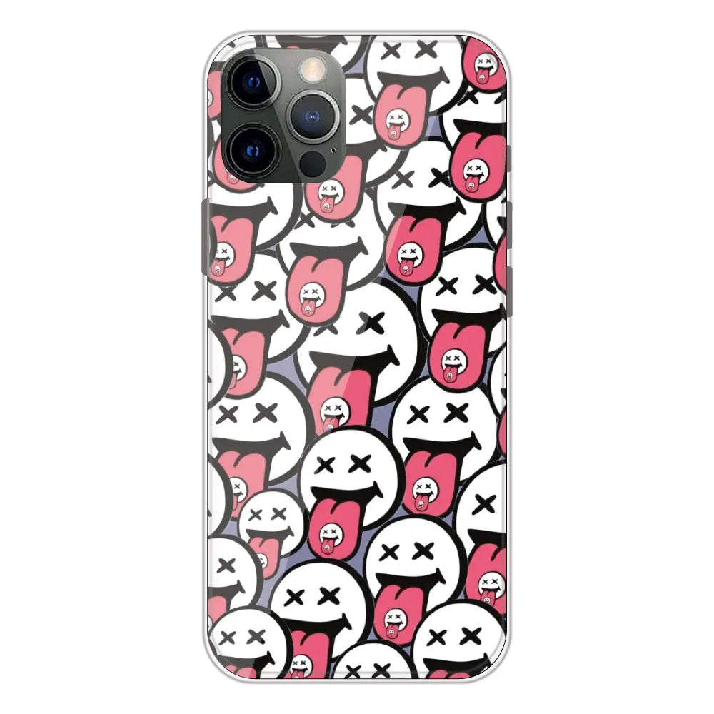 Funny Cartoon Faces - Printed Silicone Case For Apple iPhone 11 Pro Max