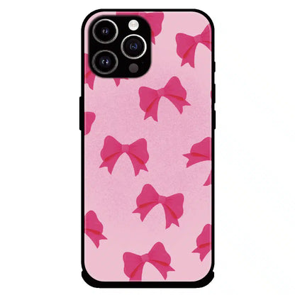 Pink Bow Aesthetic Pattern - Glossy Metal Silicone Case For Apple iPhone 11 Pro Max