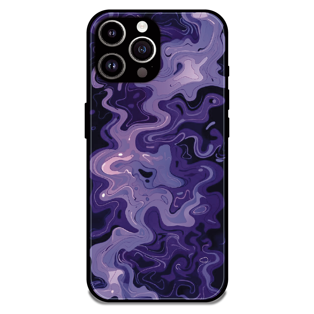 Purple Wave Abstract - Glossy Metal Silicone Case For Apple iPhone 11 Pro Max
