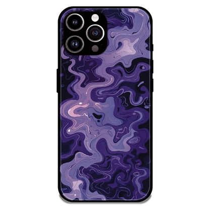 Purple Wave Abstract - Glossy Metal Silicone Case For Apple iPhone 11 Pro Max