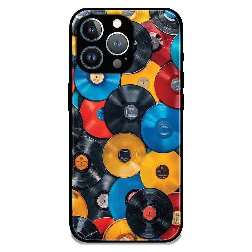 Retro Vinyl Record Pattern - Glossy Metal Silicone Case For Apple iPhone 11 Pro Max