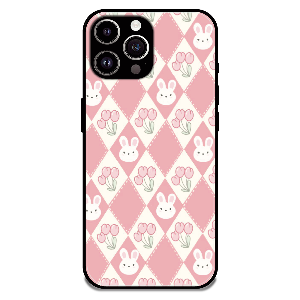 Pink Bunny Argyle - Glossy Metal Silicone Case For Apple iPhone 11 Pro Max
