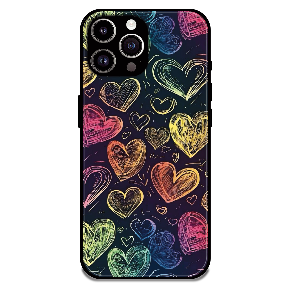 Neon Love Scribble - Glossy Metal Silicone Case For Apple iPhone 11 Pro Max