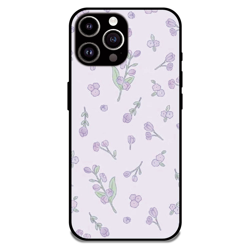 Lavender Floral Ditsy - Glossy Metal Silicone Case For Apple iPhone 11 Pro Max