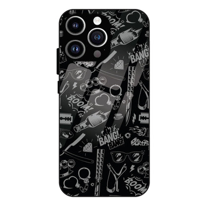 Black Graphic Street Art - Glass Case For Apple iPhone 11 Pro