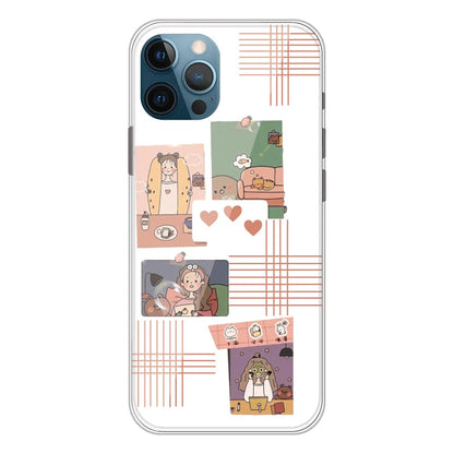 Cute Girl Collage - Clear Printed Silicone Case For Apple iPhone Models -Apple iPhone 11 pro