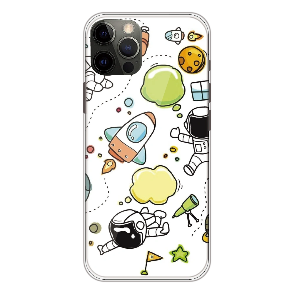 Cute Rocket & Galaxy - Printed Silicone Case For Apple iPhone 11 Pro