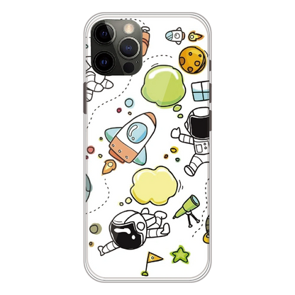 Cute Rocket & Galaxy - Printed Silicone Case For Apple iPhone 11 Pro