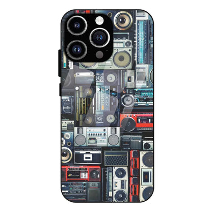 Retro Boombox Music Pattern - Glass Case For Apple iPhone 11 Pro