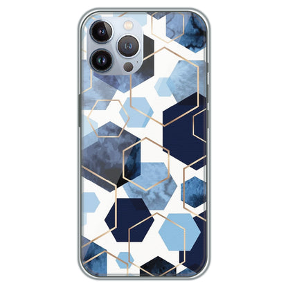 Blue Hex Mosaic - Printed Silicone Case for Apple iPhone 11 Pro