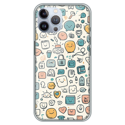 Happy Doodle Icons - Printed Silicone Case for Apple iPhone 11 Pro