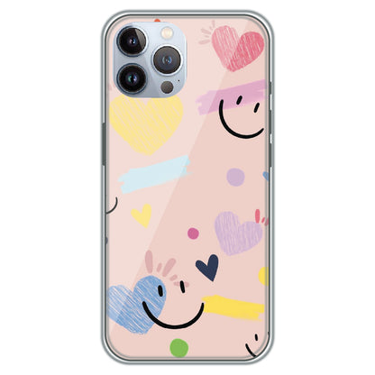 Happy Hearts Doodle - Printed Silicone Case for Apple iPhone 11 Pro