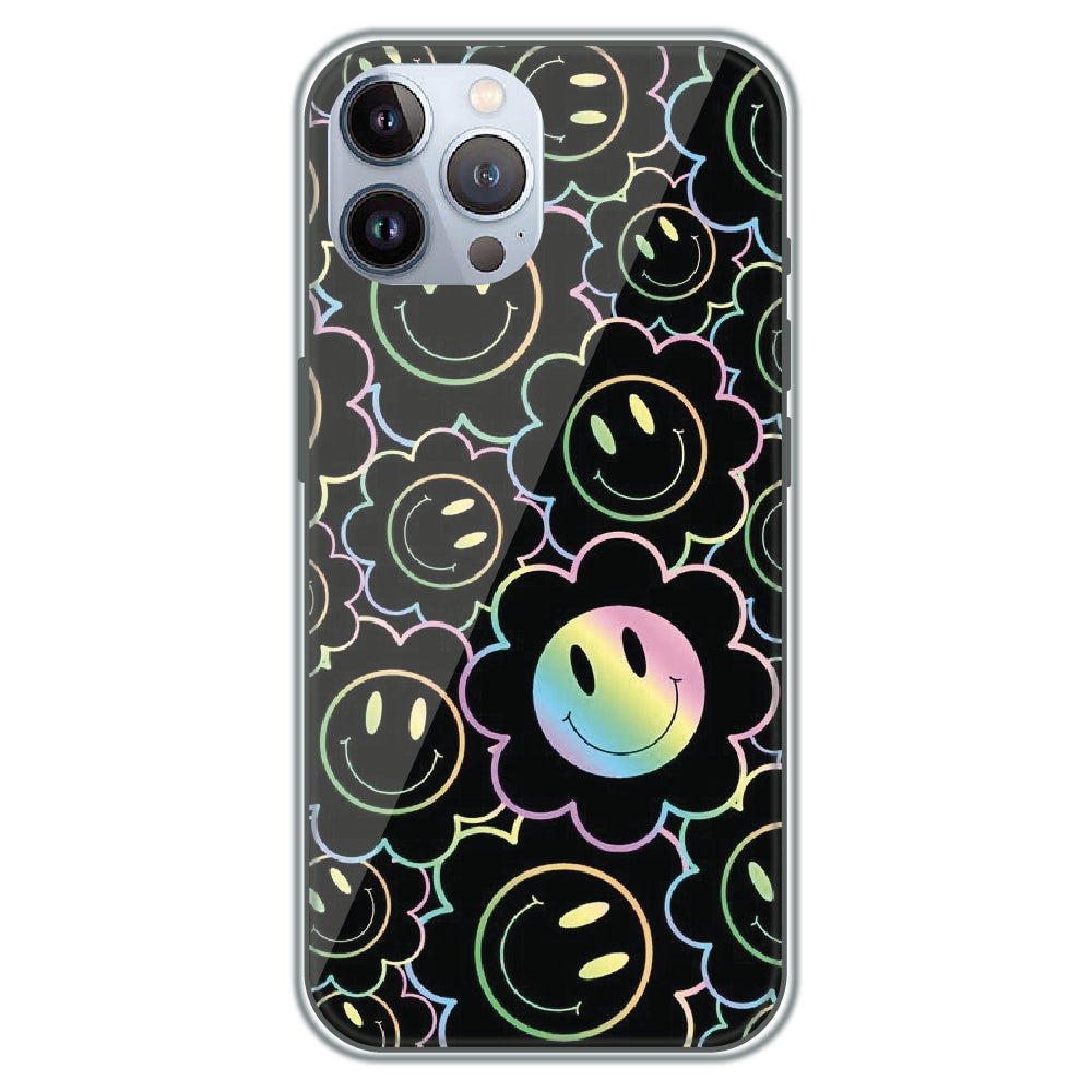 Holographic Smiley Bloom - Printed Silicone Case for Apple iPhone 11 Pro
