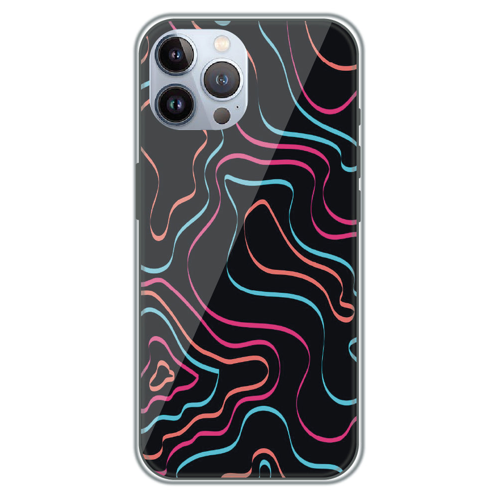 Neon Wave Lines - Printed Silicone Case for Apple iPhone 11 Pro
