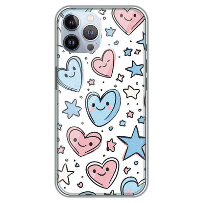 Smiling Hearts & Stars - Printed Silicone Case for Apple iPhone 11 Pro