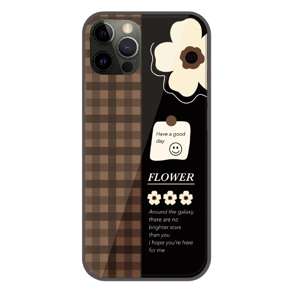 Brown Checkered Flower Quote - Printed Silicone Case For Apple iPhone 11 Pro
