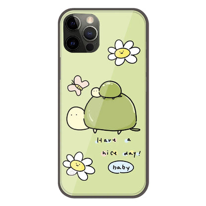Cute Turtle & Daisy “Have a Nice Day” - Printed Silicone Case For Apple iPhone 11 Pro