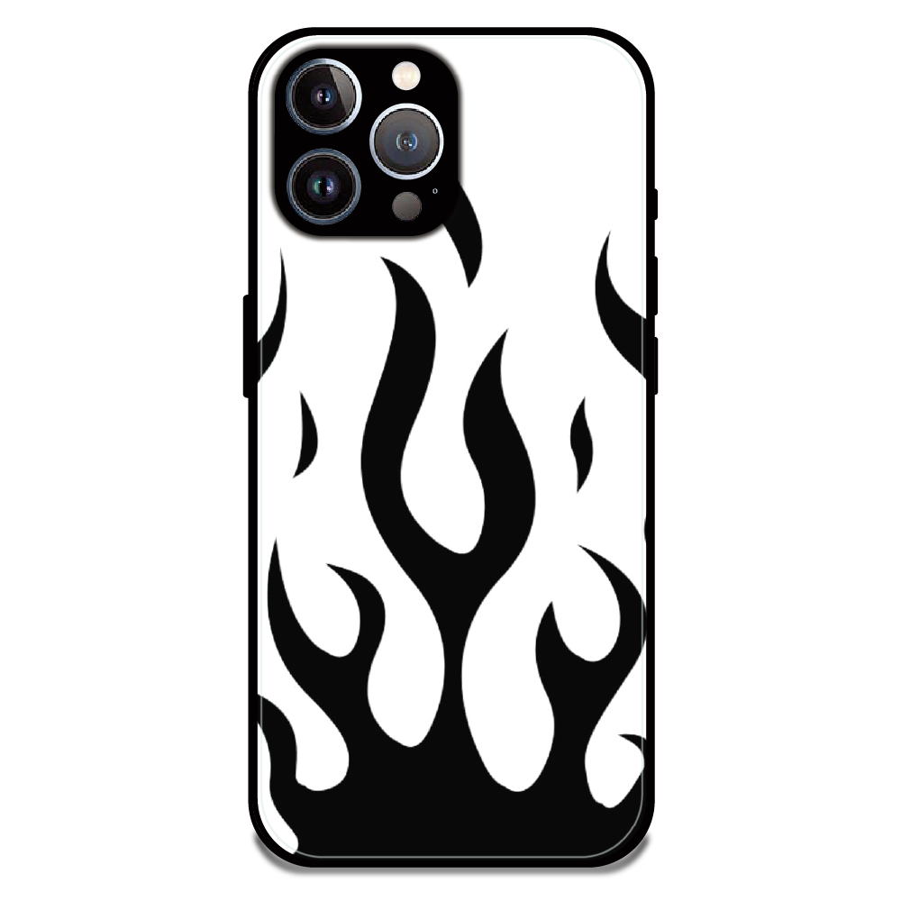Monochrome Flame Art - Glossy Metal Silicone Case For Apple iPhone 11 Pro