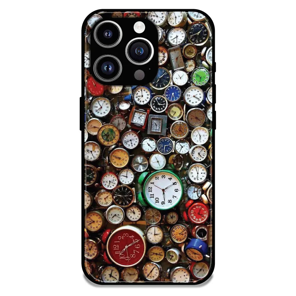 Retro Timepiece Pattern - Glossy Metal Silicone Case For Apple iPhone 11 Pro