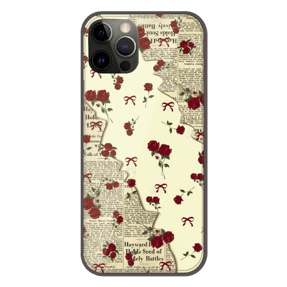 Floral Newspaper Aesthetic - Printed Silicone Case For Apple iPhone 11 Pro