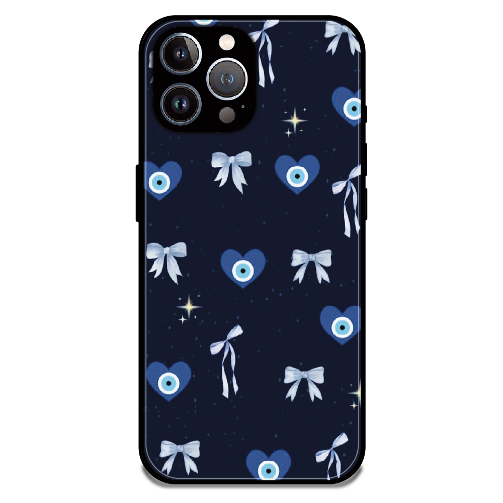 Evil Eye Bow Midnight - Glossy Metal Silicone Case For Apple iPhone 11 Pro