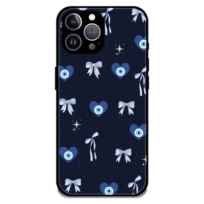 Evil Eye Bow Midnight - Glossy Metal Silicone Case For Apple iPhone 11 Pro