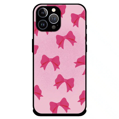 Pink Bow Aesthetic Pattern - Glossy Metal Silicone Case For Apple iPhone 11 Pro
