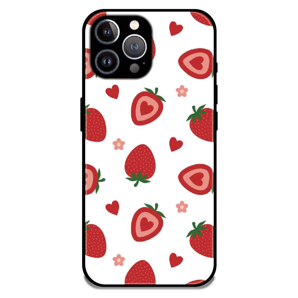 Strawberry - Glossy Metal Silicone Case For Apple iPhone 11 Pro
